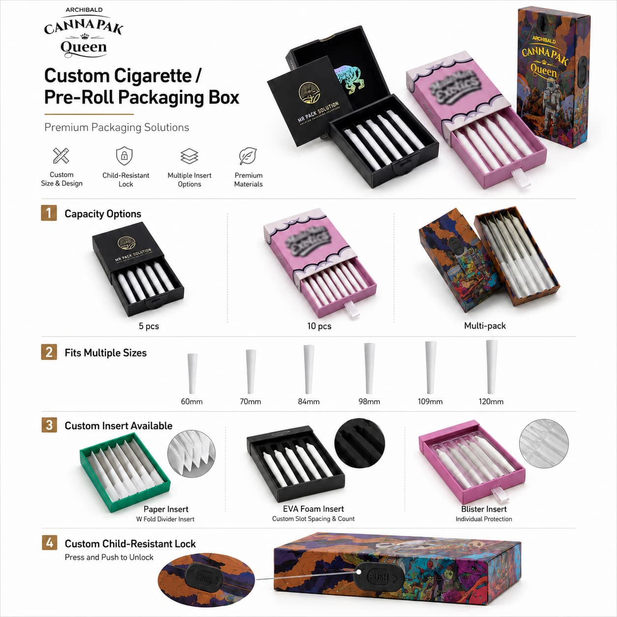 child-resistant magnetic box for pre roll